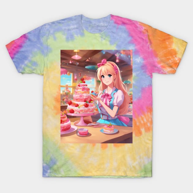 A delectable fusion of anime and cake T-Shirt by animegirlnft